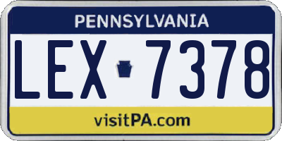 PA license plate LEX7378