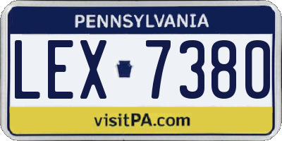 PA license plate LEX7380