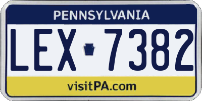 PA license plate LEX7382