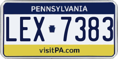 PA license plate LEX7383