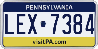 PA license plate LEX7384