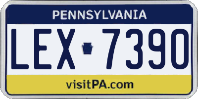 PA license plate LEX7390