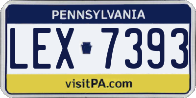 PA license plate LEX7393