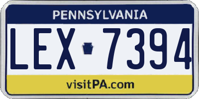 PA license plate LEX7394
