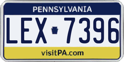 PA license plate LEX7396