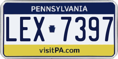 PA license plate LEX7397