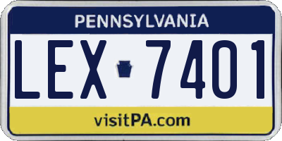 PA license plate LEX7401