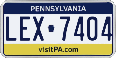 PA license plate LEX7404