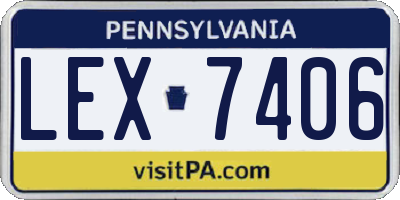 PA license plate LEX7406