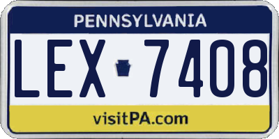 PA license plate LEX7408