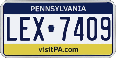 PA license plate LEX7409