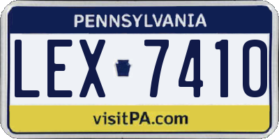 PA license plate LEX7410