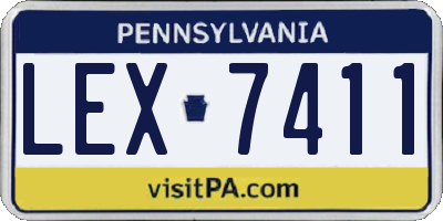 PA license plate LEX7411