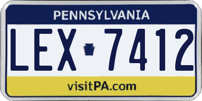 PA license plate LEX7412