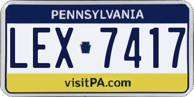 PA license plate LEX7417