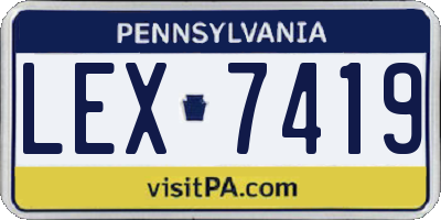 PA license plate LEX7419