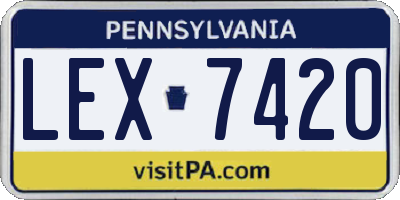 PA license plate LEX7420