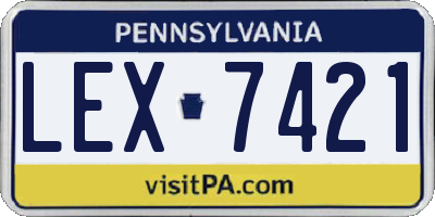 PA license plate LEX7421