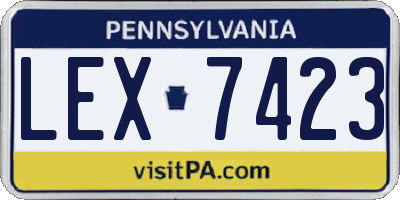 PA license plate LEX7423