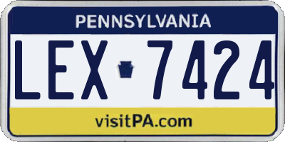 PA license plate LEX7424