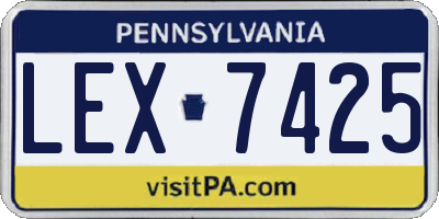 PA license plate LEX7425
