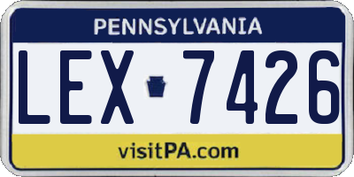 PA license plate LEX7426