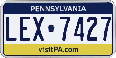 PA license plate LEX7427