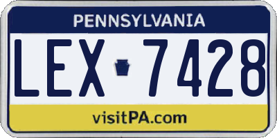 PA license plate LEX7428