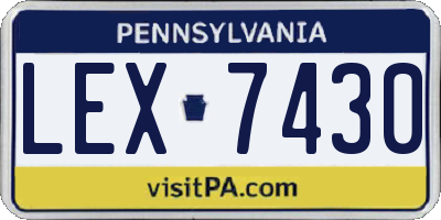 PA license plate LEX7430