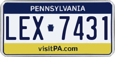 PA license plate LEX7431