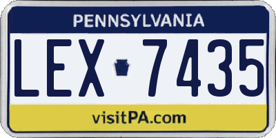 PA license plate LEX7435