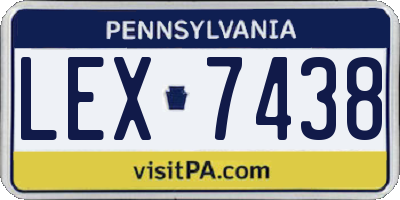PA license plate LEX7438