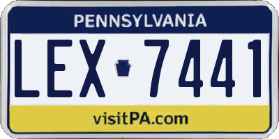 PA license plate LEX7441