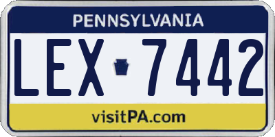 PA license plate LEX7442