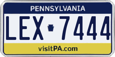 PA license plate LEX7444