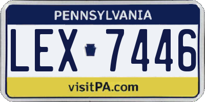 PA license plate LEX7446