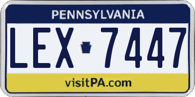 PA license plate LEX7447