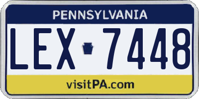 PA license plate LEX7448