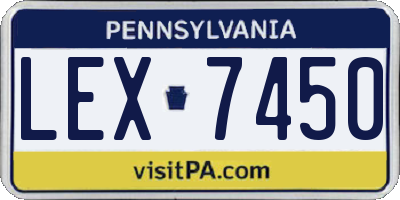 PA license plate LEX7450