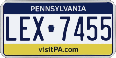PA license plate LEX7455