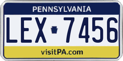 PA license plate LEX7456
