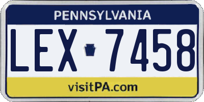 PA license plate LEX7458
