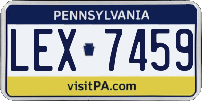 PA license plate LEX7459