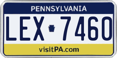 PA license plate LEX7460