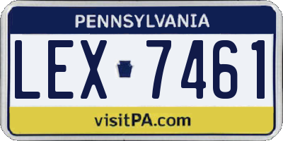 PA license plate LEX7461