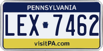 PA license plate LEX7462
