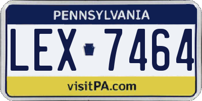 PA license plate LEX7464