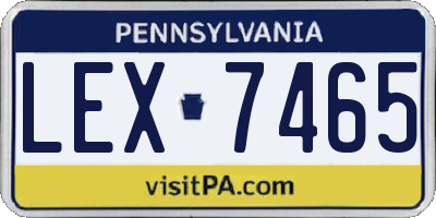 PA license plate LEX7465