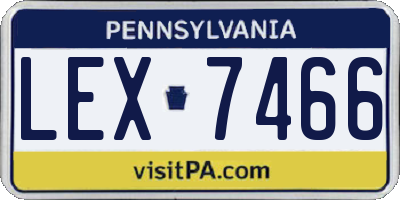 PA license plate LEX7466