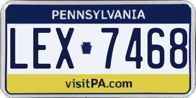 PA license plate LEX7468